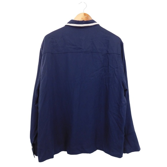 Sister Jane Navy Blue Hector Trimmed Shirt Women's Size S Button Down - Picture 2 of 4